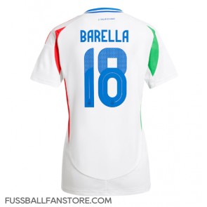 Italien Nicolo Barella #18 Replik Auswärtstrikot Damen EM 2024 Kurzarm